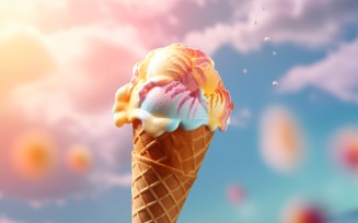 Warmth of summer desert delicious scoop of ice cream 430