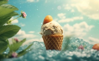 Warmth of summer desert delicious scoop of ice cream 431