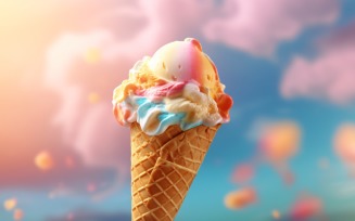 Warmth of summer desert delicious scoop of ice cream 432