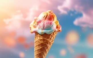 Warmth of summer desert delicious scoop of ice cream 434