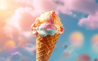 Warmth of summer desert delicious scoop of ice cream 435