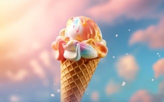Warmth of summer desert delicious scoop of ice cream 439