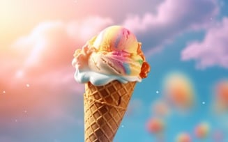 Warmth of summer desert delicious scoop of ice cream 442