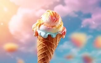 Warmth of summer desert delicious scoop of ice cream 445