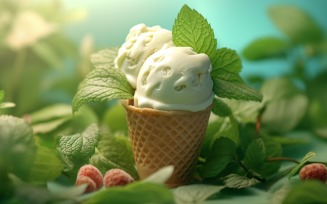 Warmth of summer desert delicious scoop of ice cream 451