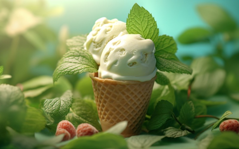Warmth of summer desert delicious scoop of ice cream 451 Illustration