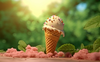 Warmth of summer desert delicious scoop of ice cream 453