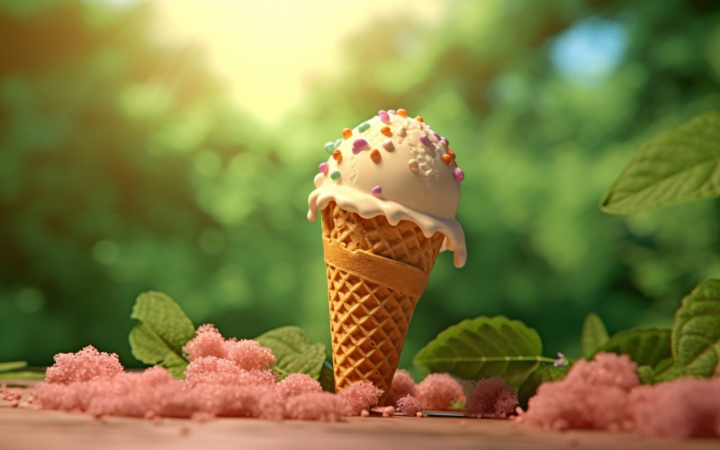 Warmth of summer desert delicious scoop of ice cream 453 Illustration