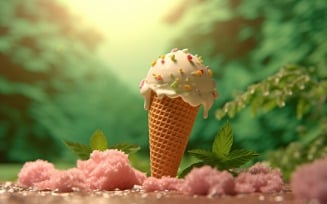 Warmth of summer desert delicious scoop of ice cream 455