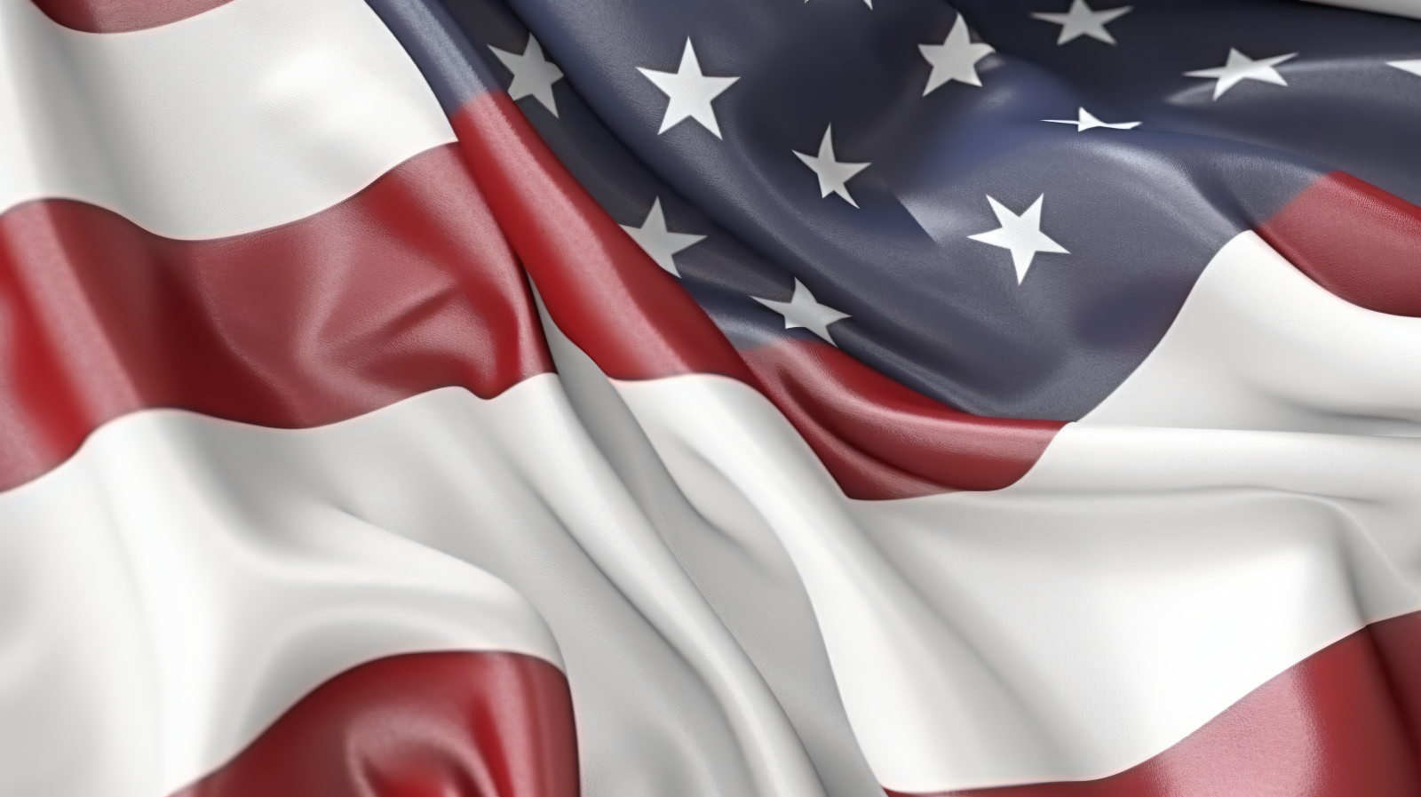 Close up the USA Waving flag in corner with copy space 32