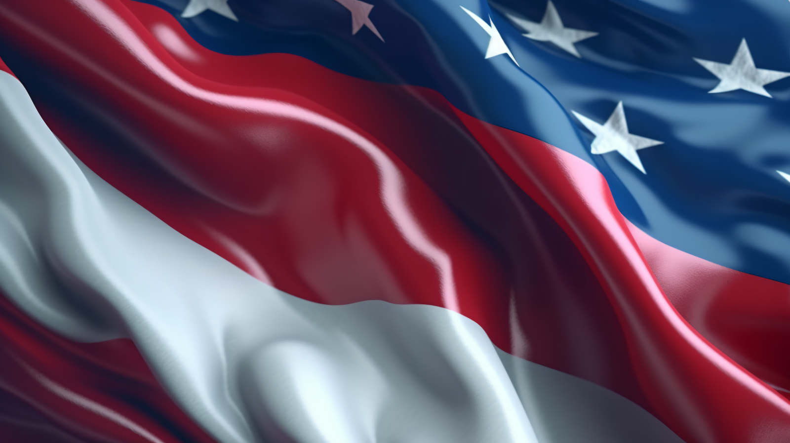 Close up the USA Waving flag in corner with copy space 41