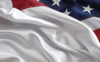 Close up the USA Waving flag in corner with copy space 14