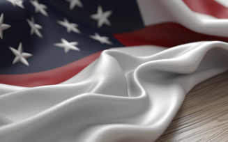 Close up the USA Waving flag in corner with copy space 23