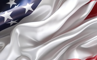 Close up the USA Waving flag in corner with copy space 31