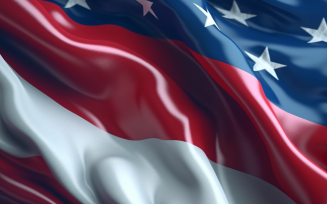 Close up the USA Waving flag in corner with copy space 41