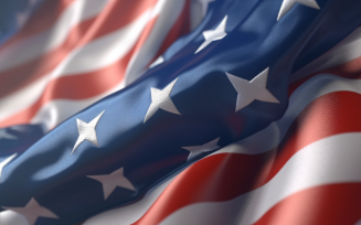 Close up the USA Waving flag in corner with copy space 42