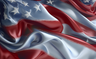 Close up the USA Waving flag in corner with copy space 43