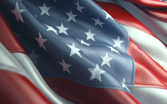 Close up the USA Waving flag in corner with copy space 46
