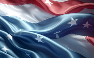 Close up the USA Waving flag in corner with copy space 48