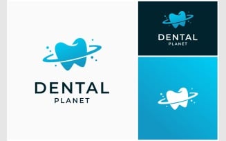 Dental Teeth Orbit Planet Logo