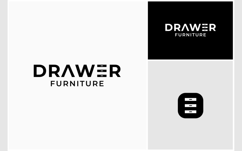 Drawer Furniture Wordmark Logo Logo Template