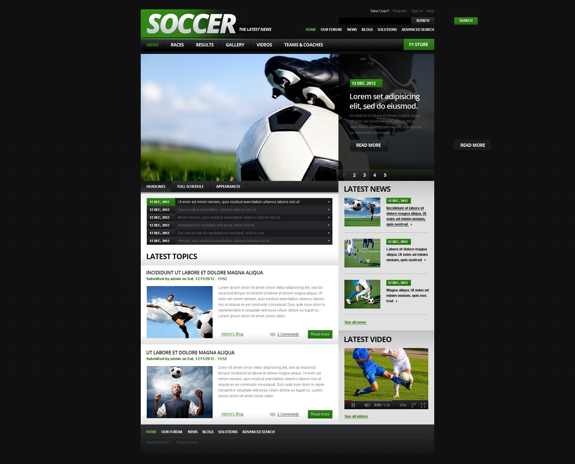Football Drupal Template