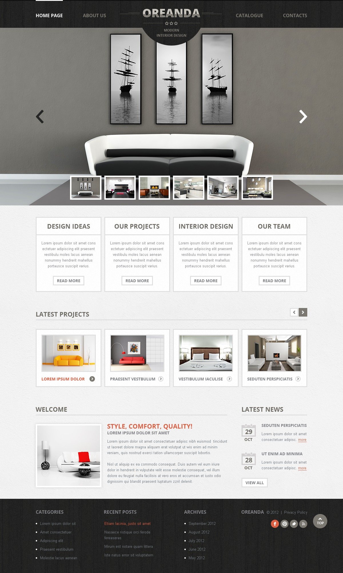 Interior Design Website Template #41277