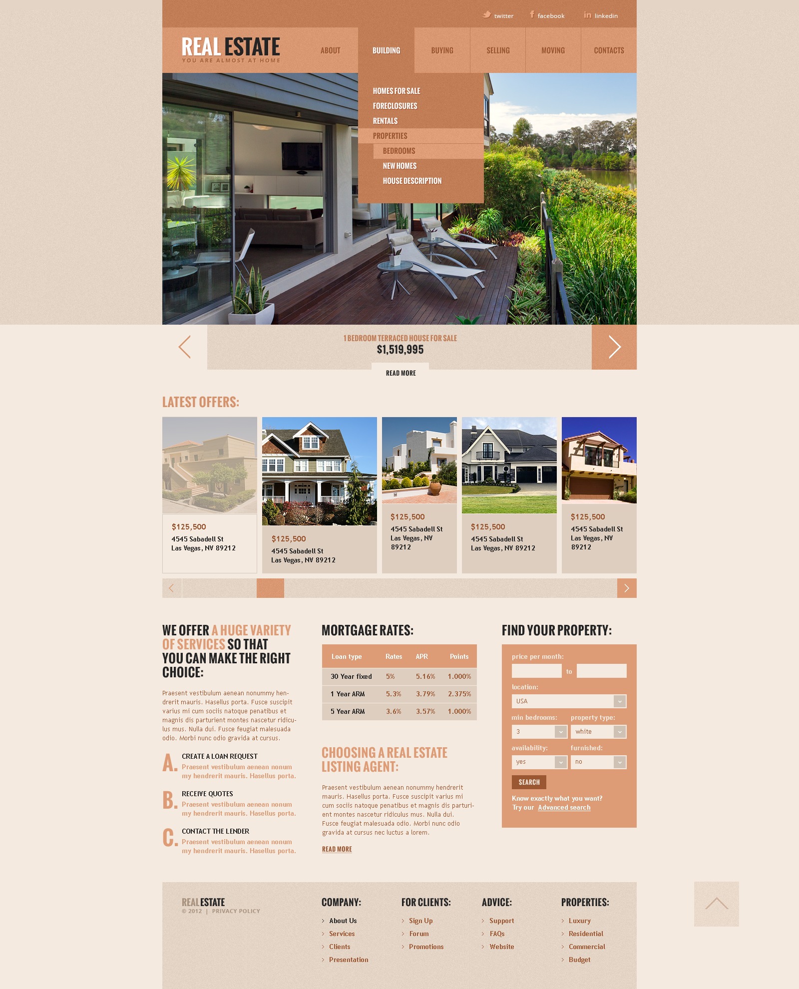 Plantilla Web #41268 para Sitio de Agencias inmobiliarias - captura de pantalla