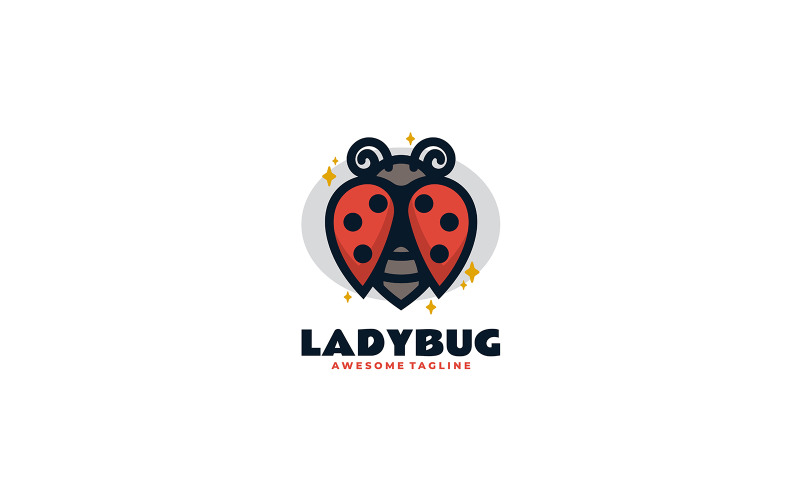 Ladybug Simple Mascot Logo 2 Logo Template