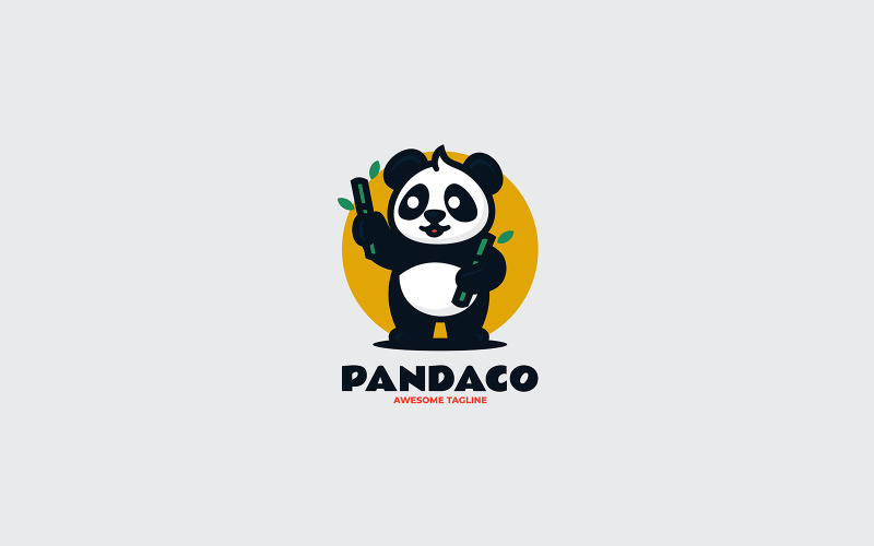 Panda Mascot Cartoon Logo 3 Logo Template