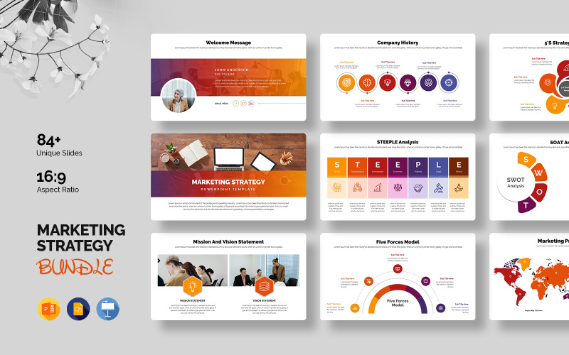 Marketing Strategy Presentation Bundle 01 PowerPoint Template