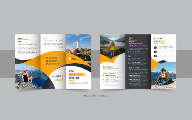 Travel trifold brochure or Travel agency trifold brochure design layout Corporate Identity