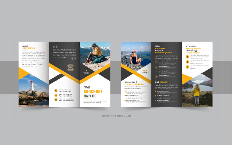 Travel trifold brochure or Travel agency trifold brochure design template Corporate Identity