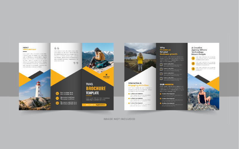 Travel trifold brochure or Travel agency trifold brochure layout Corporate Identity