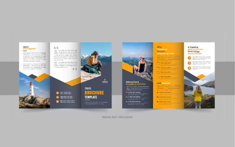 Travel trifold brochure or Travel agency trifold brochure template design Corporate Identity