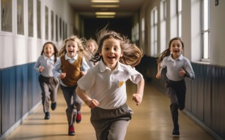 Exciting Back to School Kids running for Class Adventure 237