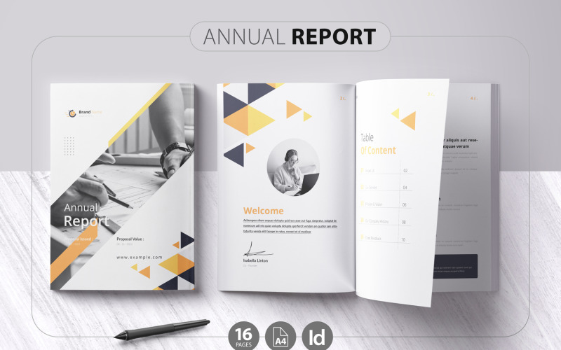 Annual Report Design Template for Business Magazine Template