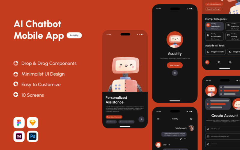 Assistify - AI Chatbot Mobile App UI Element