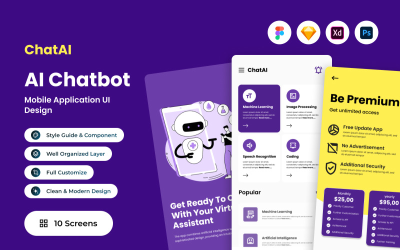 ChatAI - AI Chatbot Mobile App UI Element