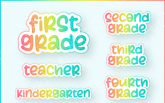 Custom Teacher Dalmatian Bundle Png, Bright Doodle, First Grade, Kindergarten Png, Second Grade