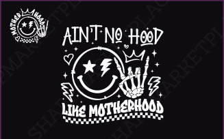 Funny Mom SVG PNG Ain't No Hood Like Motherhood, Trendy Mom Png, Sarcastic Retro Sublimation, Front