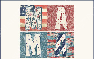 Retro Boho Mama PNG, 4th of July Sublimation Designs, American Mama PNG, Patriotic Mama