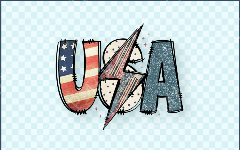 USA 4th of July PNG Bolt Sublimation & Independence Day Designs, Patriotic American Flag Illustration