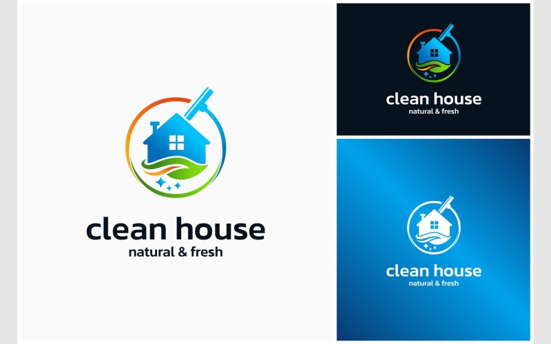 Clean House Natural Cleaning Logo Logo Template