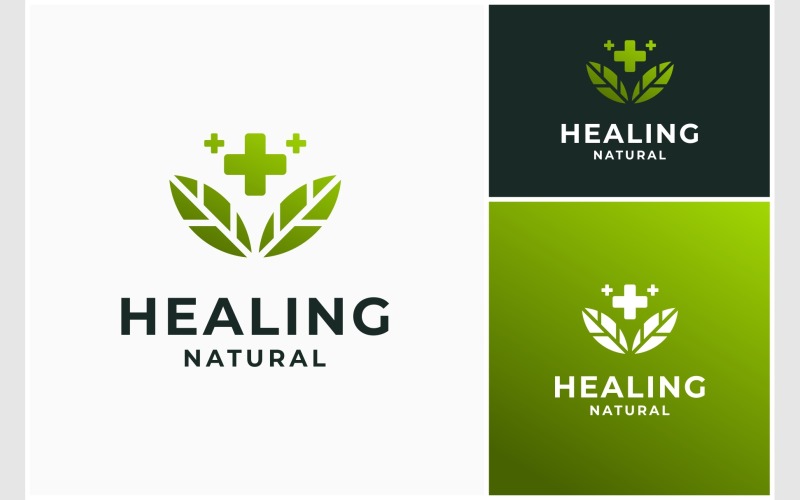 Healing Natural Medicine Logo Logo Template