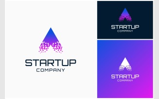 Letter A Startup Pixel Digital Logo