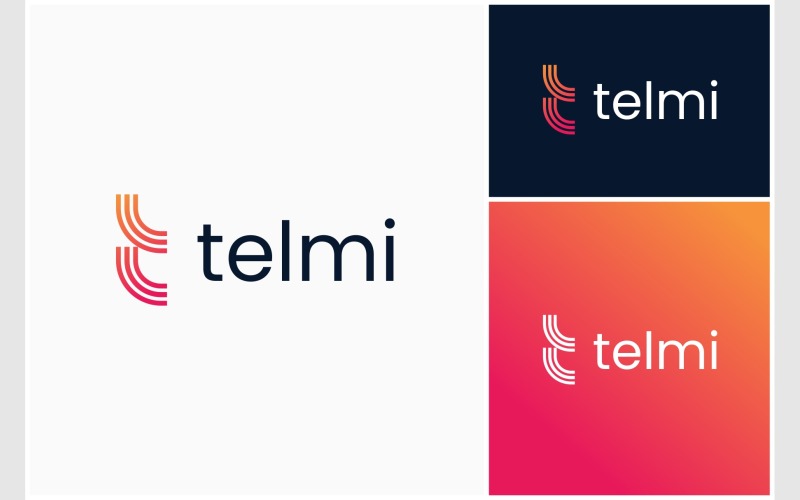 Letter T Initial Linear Modern Logo Logo Template