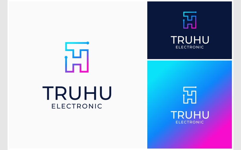 Letter TH HT Technology Logo Logo Template