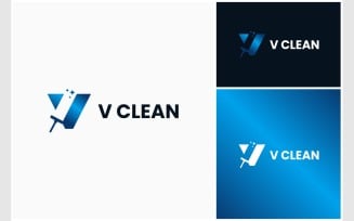 Letter V Cleaning Wipe Logo