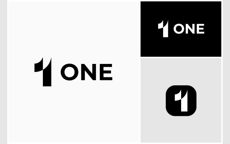 Number 1 One First Simple Logo Logo Template